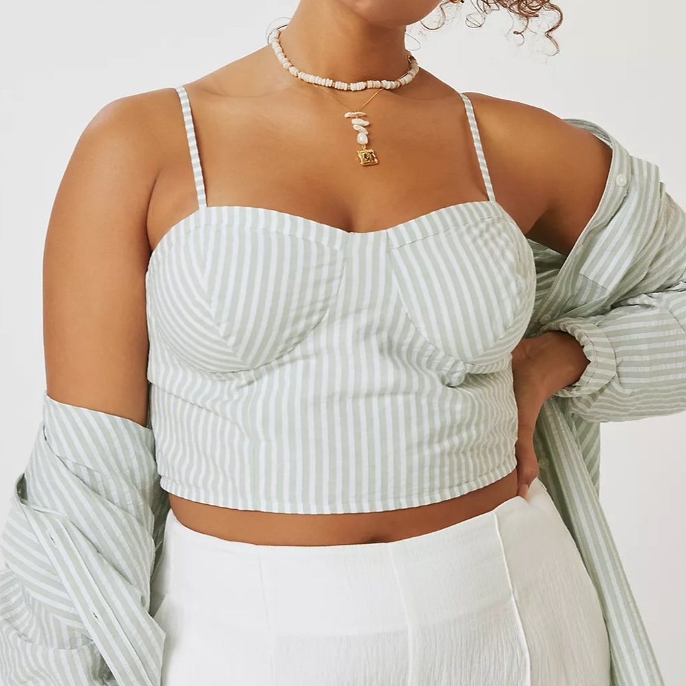 Anthropologie Bustier Cropped Tank Top